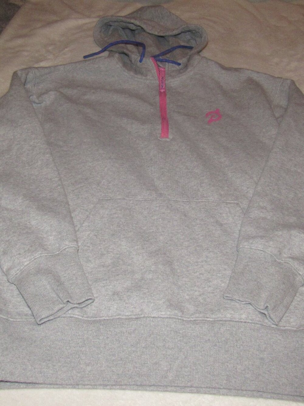 Peloton Gray Half Zip Hoodie Sweatshirt Size Small